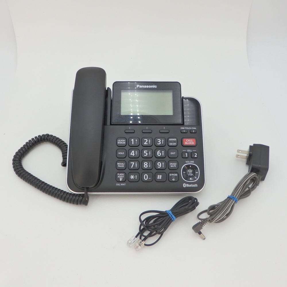 Panasonic KX-TGF880 Bluetooth Corded Phone with Call Block Black Silver